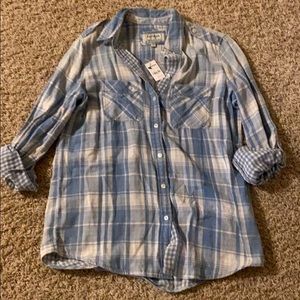 NWT Express Boyfriend Plaid Button Up Shirt Size S